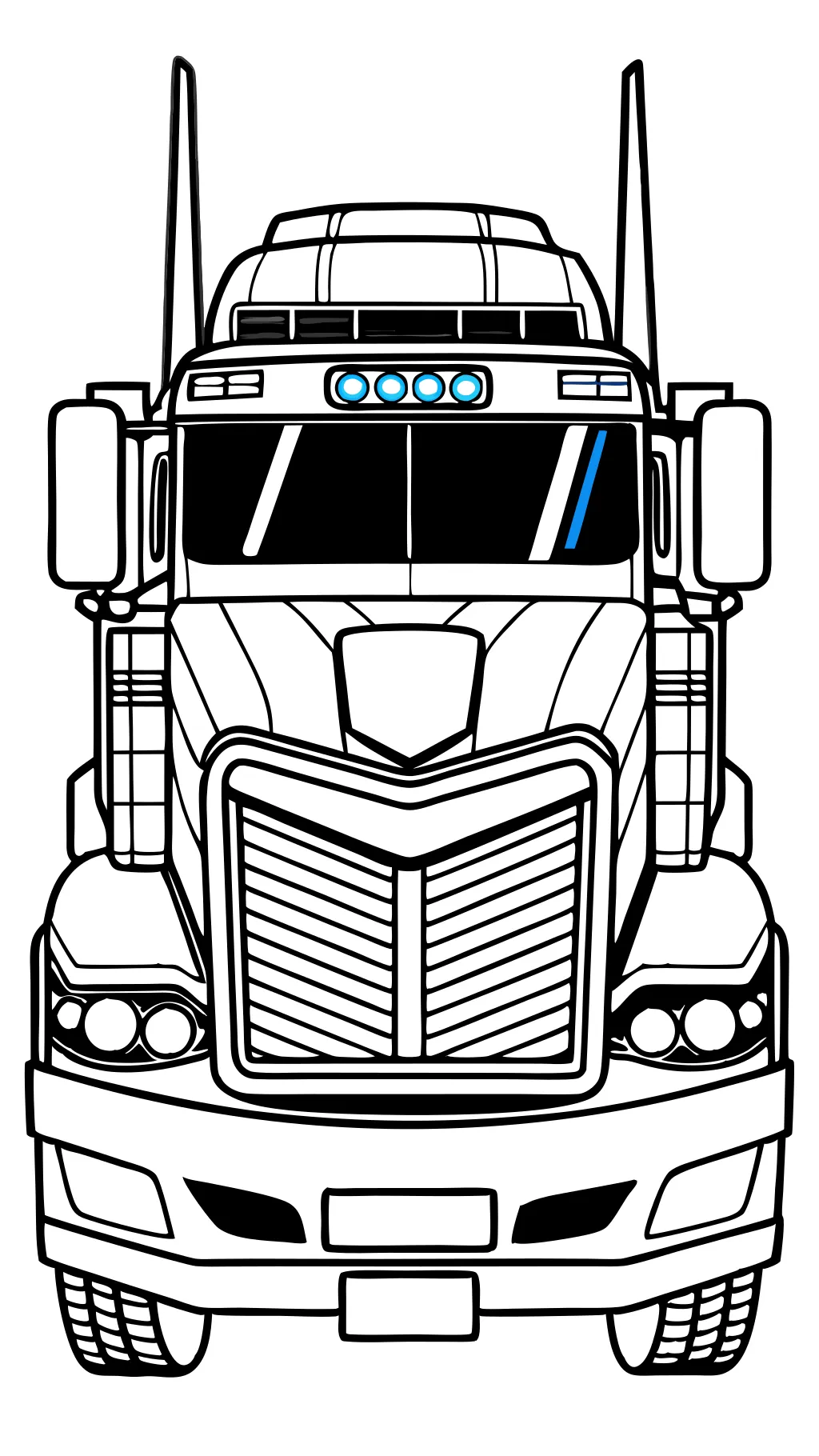 Página para colorear de Optimus Prime Truck